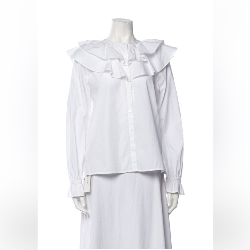Hill House Home Briar Top Long Sleeve with Collar White NWT Small
